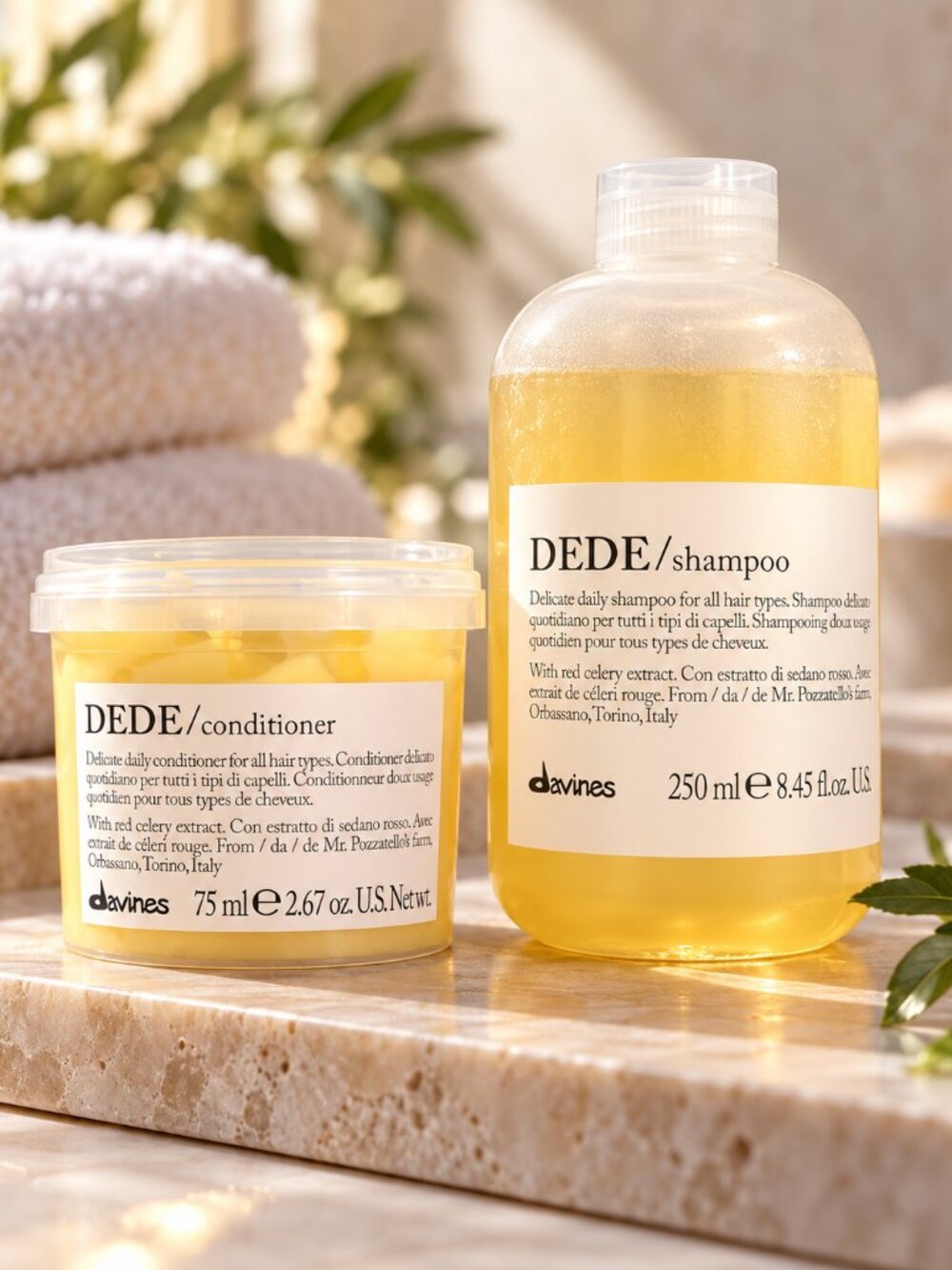 Davines DEDE Shampoo 250 mL + Conditioner 75 mL Duo – Gentle Daily Hair Care